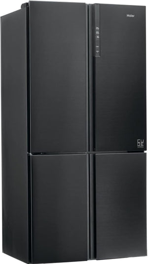 Haier HTF-610DSN7, Frigorifero Cube 4 Porte,Iconic Black, Libera installazione, ABT luce UV antibatterica