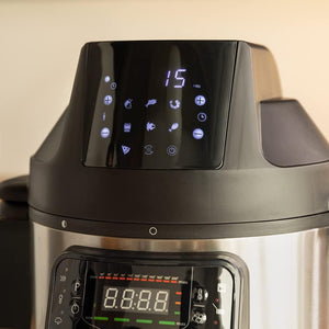 Cecotec Pentola programmabile con testa friggitrice ad aria GM H Fry. Robot da cucina multifunzione, 6 litri capacità, coperchio avanzato, programmabile 24h, temperatura regolabile.
