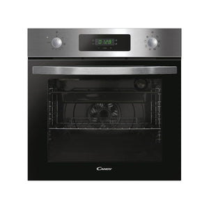 Candy Idea FIDC X605, Forno multifunzione, 65L, 2400W, 1 Vassoio e 2 Griglie, Ventilatore Radiale, 9 Funzioni, Timer, Display touch, Porta Doppio Vetro Rimovibile, Inox e Nero