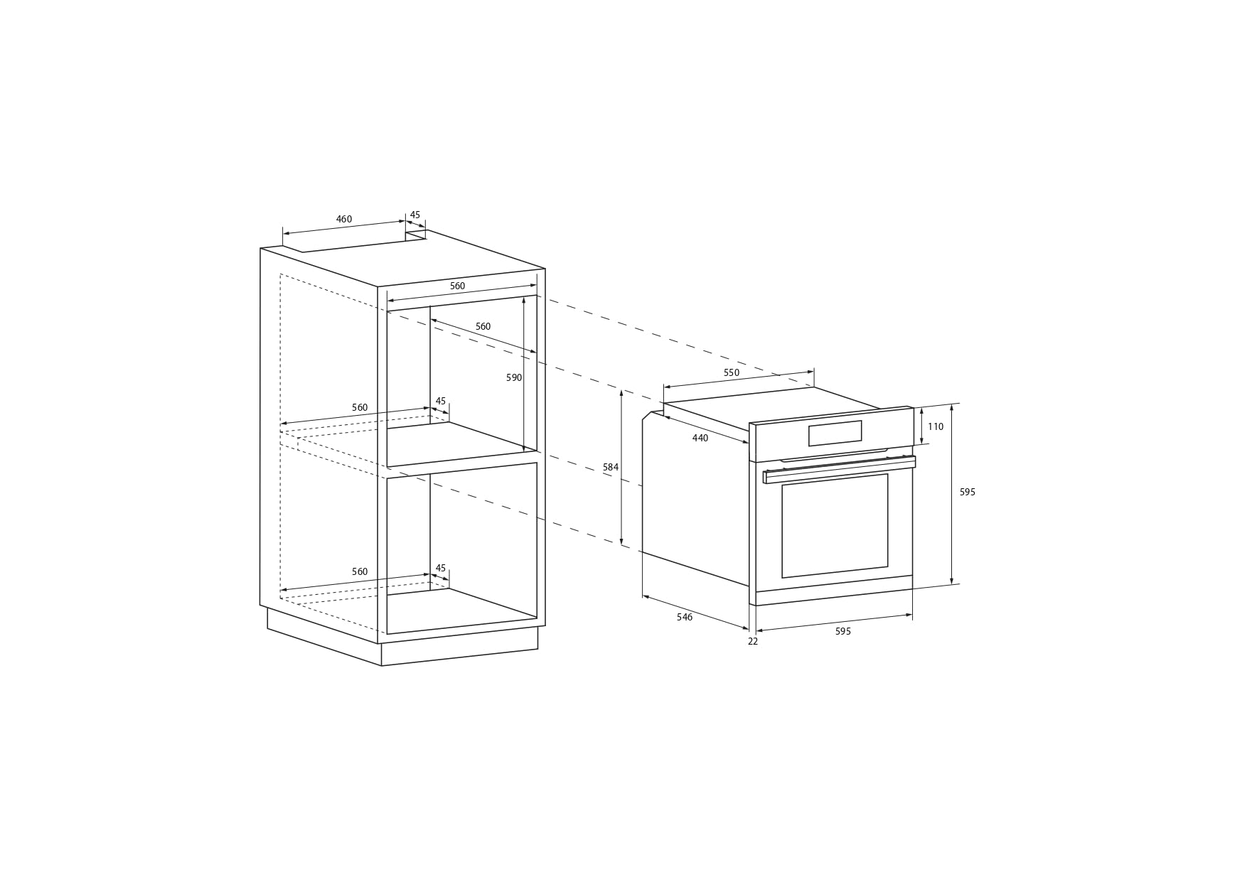 Candy FCS 100 X/E Forno Elettrico da Incasso, Statico, Capacità 70 Litri, Funzione Grill, 4 Programmi, 56.8x59.5x59.5 cm, Inox, Classe A
