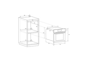 Candy FCS 100 X/E Forno Elettrico da Incasso, Statico, Capacità 70 Litri, Funzione Grill, 4 Programmi, 56.8x59.5x59.5 cm, Inox, Classe A