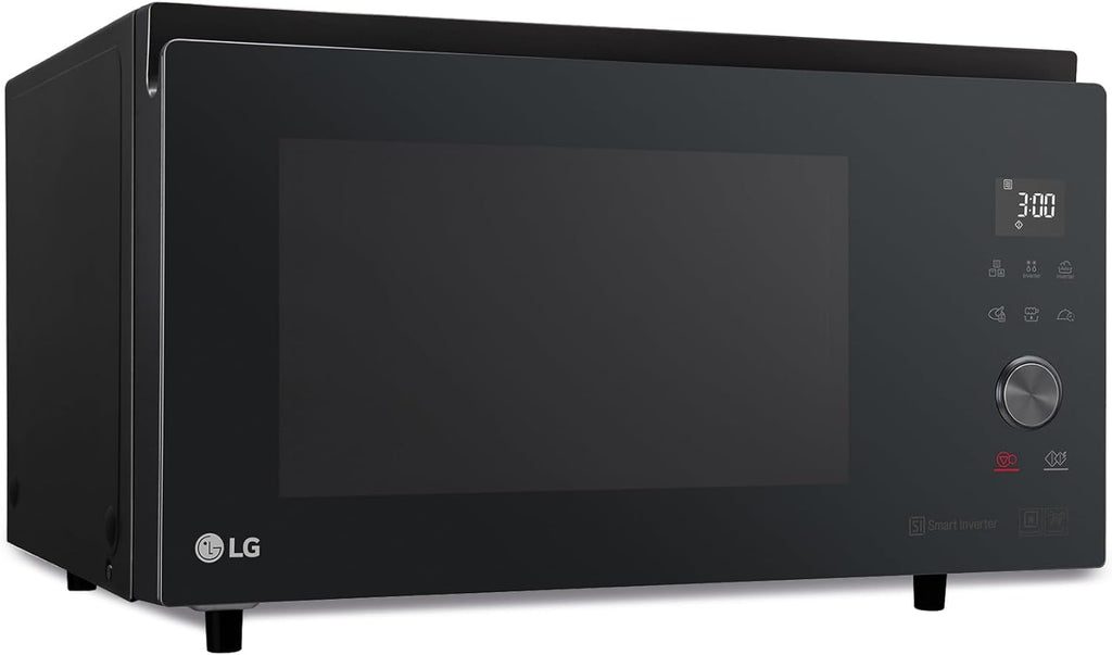 LG MJ3965BPS Forno Microonde Smart Inverter Combinato e Ventilato con Doppio Grill, 39 Litri, 1350 W, Programmi Automatici, 5 Livelli di Potenza, Piatto Microonde Crispy Incluso - Nero Fumè