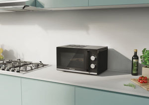 Candy Moderna Forno a Microonde 20 Litri, 700W, 6 Livelli di Potenza, Funzione Defrost, Timer e Segnale Acustico di Fine Cottura, App hOn, Libera Installazione, 45,2 x 34,6 x 26,2 cm, Nero - CMW20TNMB