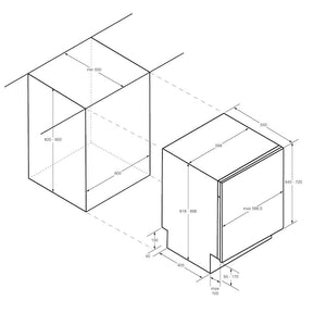 Candy CI4C6F0PA / Lavastoviglie completamente integrata / 60 cm Funzione Wi-Fi (hon) / 14 controsoffitti/cestello superiore regolabile in altezza/Aquastop / 8 programmi