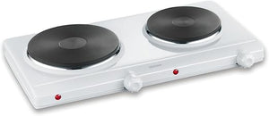 SEVERIN DK 1042 Fornello elettrico a due fuochi, Ø 18 cm x 1.500 W + Ø 15 cm x 1.000 W, Fondelli in ghisa indeformabili, Controllo in continuo della temp. con 2 termostati