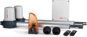 SCS Sentinel - MVE0100 Motore per cancelli a battente - 24V - 2 telecomandi - portata 50m - lampadina LED lampeggiante - 5 anni di garanzia - lunghezza 4 m - 400 Kg max - OpenGate1