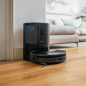 Cecotec Robot aspirador de pó e esfregona Conga 14090 Twice Roller Home and Fill, base de auto-esvaziamento de pó e água, navegação a laser, 8000 Pa, esfrega, aplicativo e conexão Bluetooth e WiFi 2,4