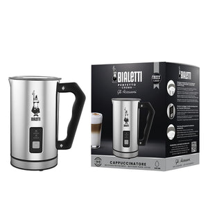 Bialetti Milk Frother Elettrico, Montalatte per Cappuccino, Capacità 150 ml Cappuccino o 300 ml Latte Caldo, Acciaio
