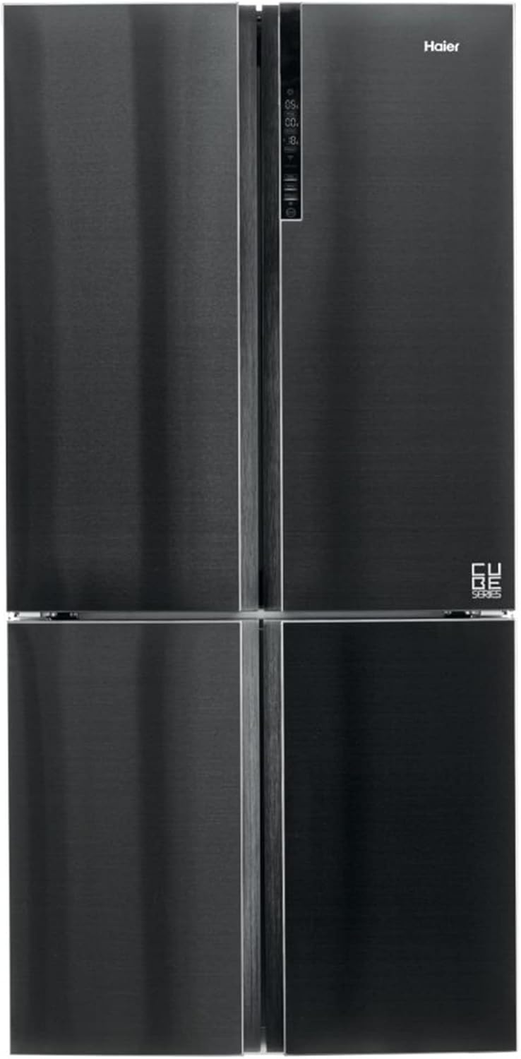 Haier HTF-610DSN7, Frigorifero Cube 4 Porte,Iconic Black, Libera installazione, ABT luce UV antibatterica