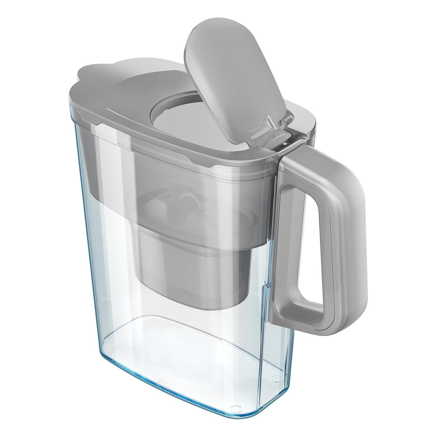 AQUAPHOR Compact Caraffa Filtrante per Acqua con 1 Cartucce MAXFOR+ 200L - 2,4L - Grigio