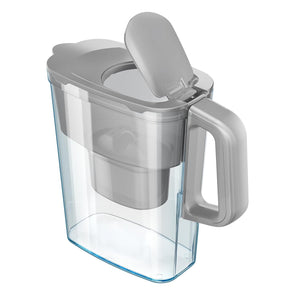 AQUAPHOR Compact Caraffa Filtrante per Acqua con 1 Cartucce MAXFOR+ 200L - 2,4L - Grigio