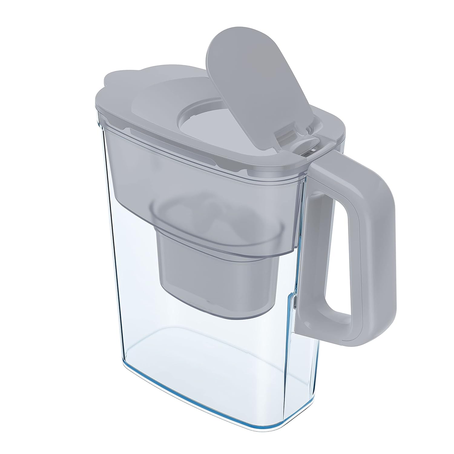 AQUAPHOR Compact Caraffa Filtrante per Acqua con 1 Cartucce MAXFOR+ 200L - 2,4L - Grigio