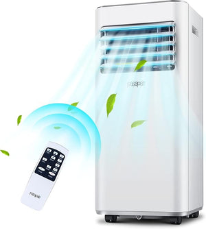 Pasapair Condizionatore Portatile,7000BTU/h,2KW,28㎡/88m³,3-in-1 Aria Climatizzatore Portatile,Raffreddamento,Ventilatore,Deumidificazione,65 Decibel Basso Rumore per Casa,LED