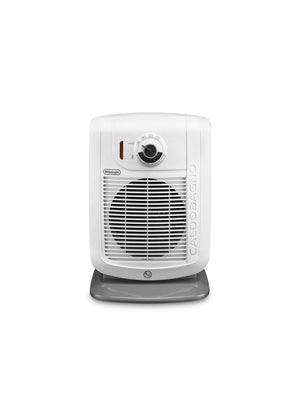 De'Longhi HBC 3030 Termoventilatore Caldobagno, 2 livelli di potenza, Funzione ECO-SILENCE, Protezione antigoccia, Ventilazione estiva, Avvolgicavo, per ambienti fino a 60 m³