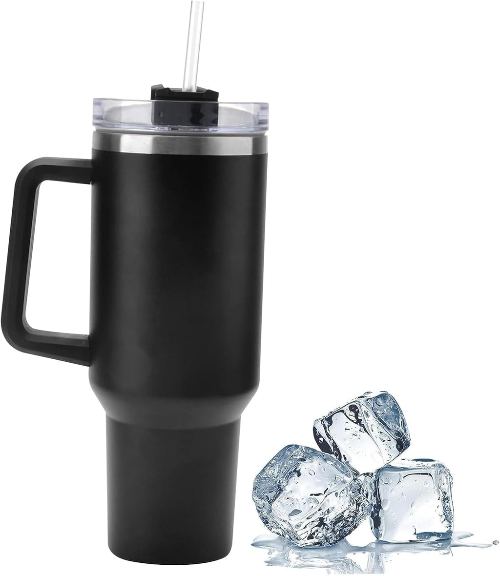40oz 1200 ml Doppia Bottiglia per Vuoto in Acciaio Inossidabile Tazza Termica a Doppia Parete, Termica in Acciaio inox, con Cannucce Tgazza da Viaggio Tazza Termica per Auto Ufficio