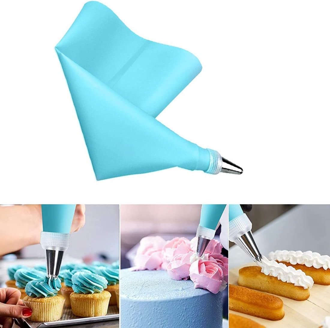 sac A Poche Professionali e Riutilizzabili – Miglior sac a Poche in 100% Silicone Alimentare Extra Resistente per Decorazioni Torte Dolci – Set Pasticceria con 14 Beccucci e 3 Spatole