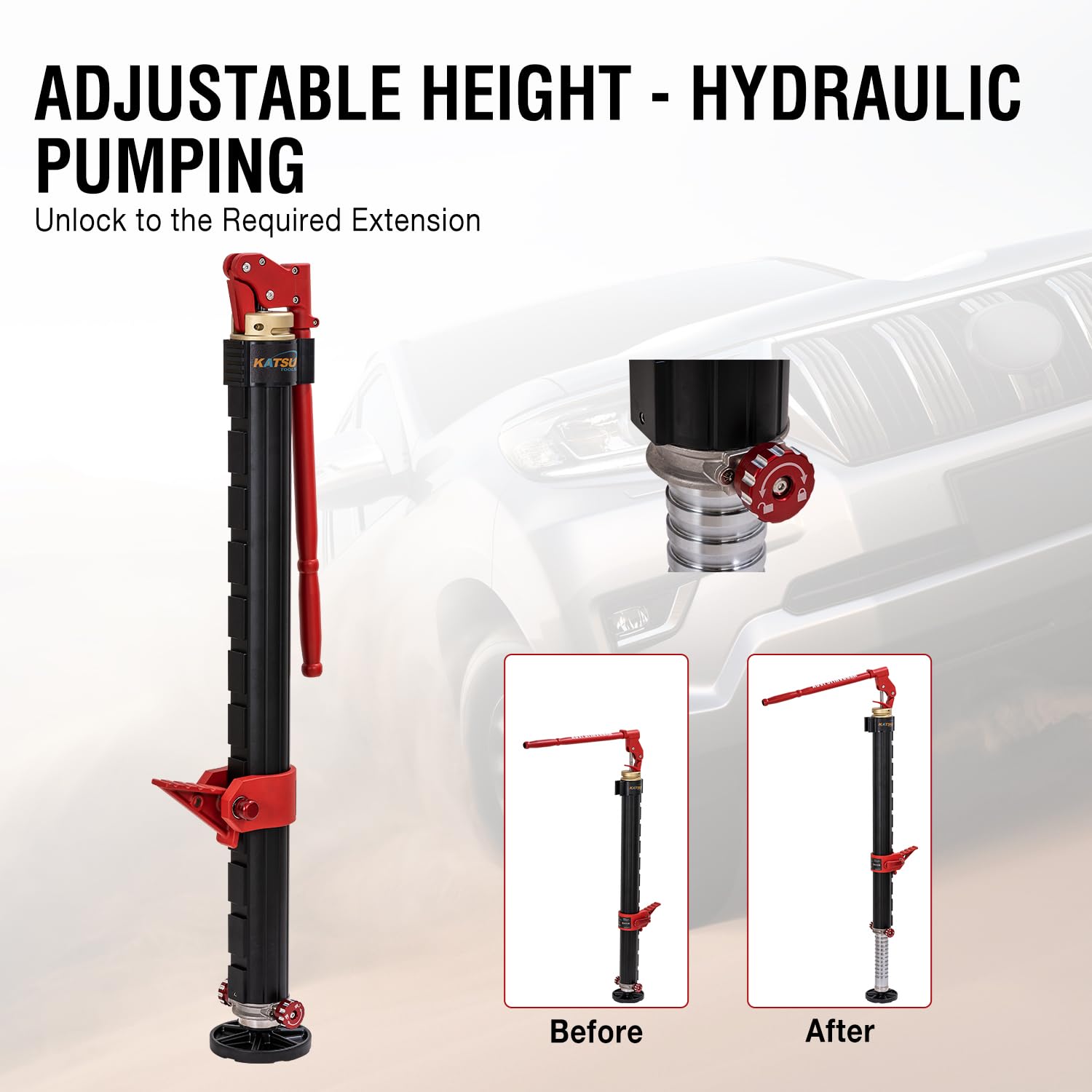 KATSU Farm Jack Heavy Duty 48" 1200 mm 3,5 Ton Capacità di Carico Offroad Martinetto Cricchetto ad Alto Sollevamento Cric Fuoristrada per ATV 4x4 Trattori Camion 161195