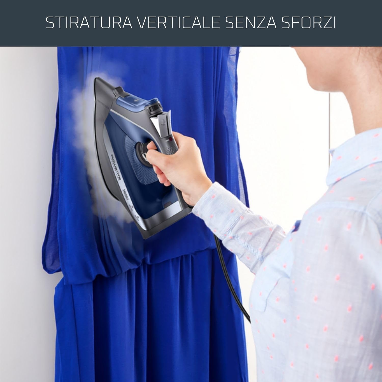 Rowenta DW4301D1 Access Steam Ferro da Stiro a Vapore, 2500W, 250 ml, Colpo Vapore 140 g/min, Piastra Microsteam in Acciaio Inox, Sistema Anticalcare, Punta di Precisione e Protezione Antigoccia