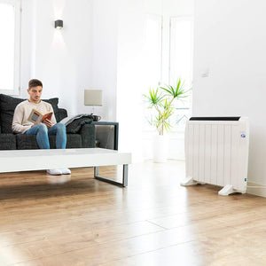 Cecotec Emettitore Termico ReadyWarm 2500 Thermal Black. 12 Elementi e 1800 W, Display LCD, Telecomando a distanza, timer, selezione della temperatura, copertura di 25 m² (12 Moduli, Bianco)