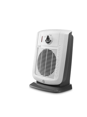 De'Longhi HBC 3030 Termoventilatore Caldobagno, 2 livelli di potenza, Funzione ECO-SILENCE, Protezione antigoccia, Ventilazione estiva, Avvolgicavo, per ambienti fino a 60 m³