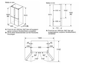 BOSCH KFN96APEA - Serie 6 - Amerikaanse koelkast (-)