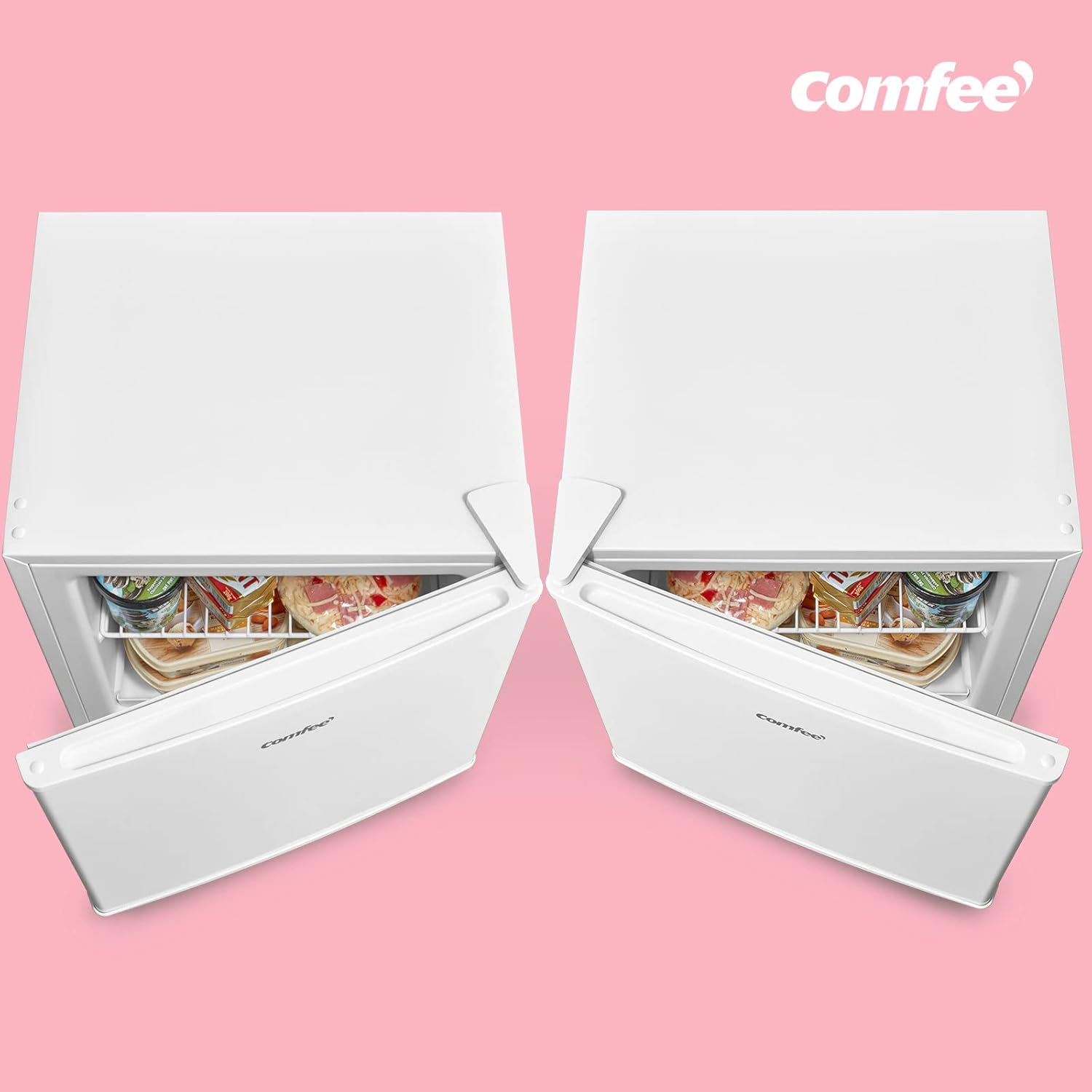 COMFEE' RCU40WH2(E) 31L Congelatore piccolo, Freezer piccolo con porta reversibile, Mini congelatore a 4 stelle, Silenzioso, Per Ufficio, Hotel, Casa, Bianco