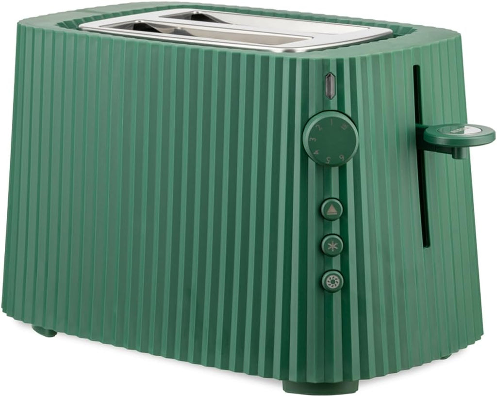 Alessi Plissé MDL08 GR - Tostapane di Design, Sei Livelli di Doratura, in Resina Termoplastica, Spina Europea, 850 W, Verde