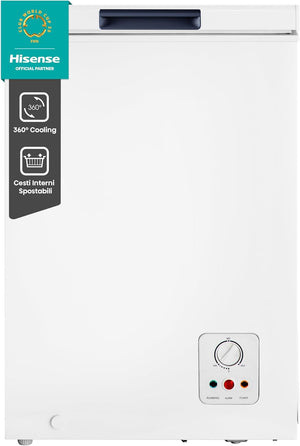 Hisense MCF95E Congelatore a Pozzo 95 L di capacità, Silenzioso 40 dB, Bianco, 54.6 x 47.9 x 85.4 cm