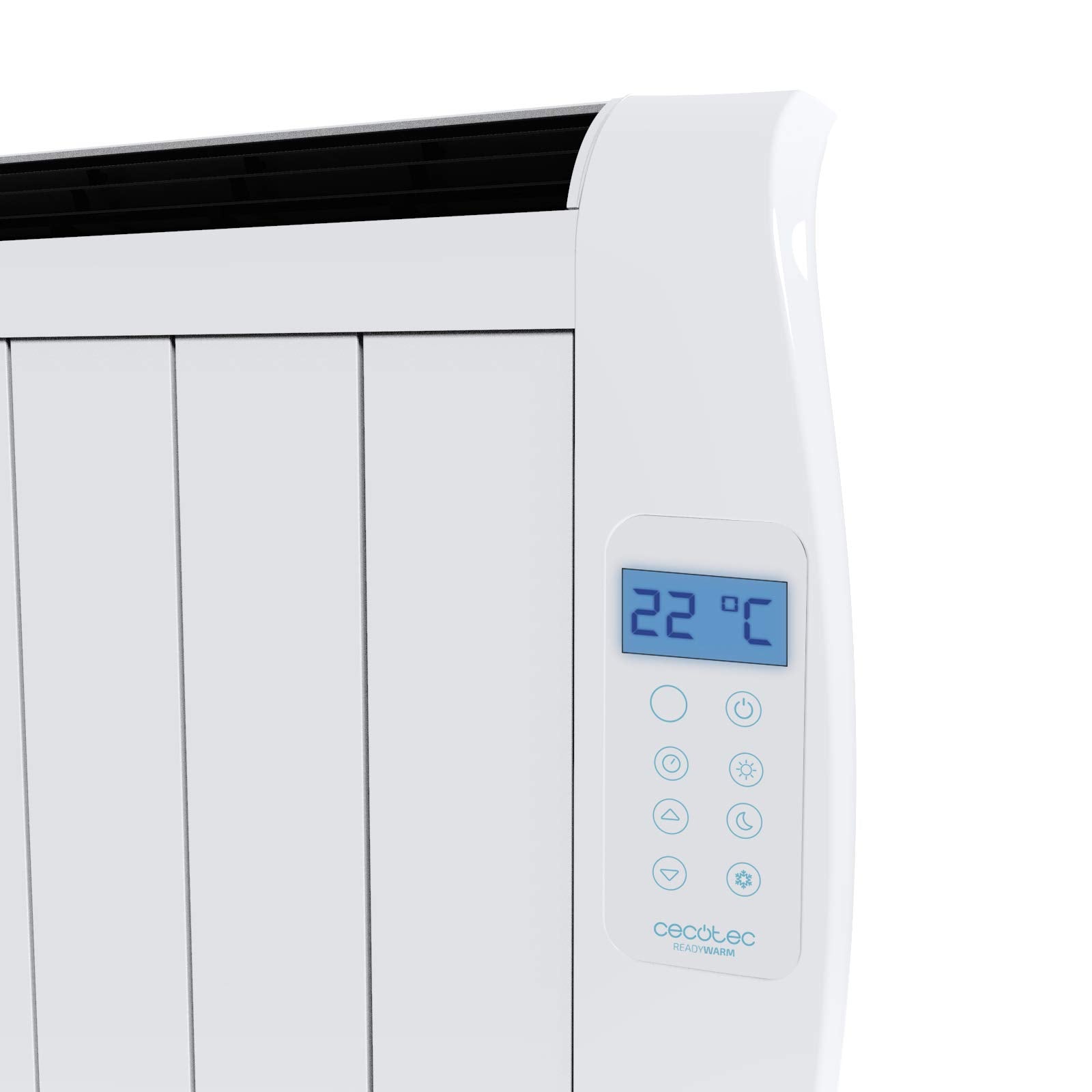 Cecotec Emettitore Termico ReadyWarm 2500 Thermal Black. 12 Elementi e 1800 W, Display LCD, Telecomando a distanza, timer, selezione della temperatura, copertura di 25 m² (12 Moduli, Bianco)