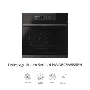 Haier Serie 4, HWO60SM5S5BH, forno a vapore, 70 litri, 3 resistenze, Wi-Fi, sonda termica, climatech, doppia illuminazione laterale, pulizia h2O, classe A+, nero