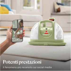 BISSELL Little Green, Lavatappeti, Lavatappezzeria per Macchie Quotidiane e Sporco, Lava Tappezzeria per Tappeti, Auto, Pulisci Divani, Moquette, Materassi e Altro, Potente Motore da 340W, 4098N