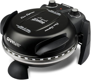 G3 Ferrari G1000610 Pizza Express Delizia, Forno Pizza, 1200 W, Termostato regolabile 400°C, Pizza fragrante in 5 minuti, Doppia resistenza riscaldante, Ricettario e Palette inclusi Nero