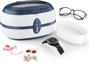 Uten Pulitore a ultrasuoni 600 ml Dispositivo di Pulizia ad ultrasuoni Digital Ultrasonic Cleaner per Occhiali Gioielli Orologi 40.000 Hz 35 W