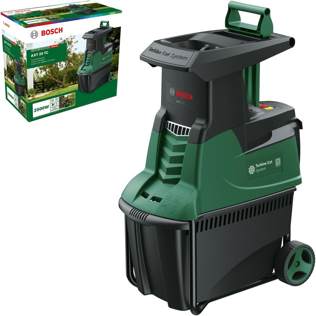 Bosch Home and Garden Biotrituratore a turbina AXT 25 TC (2500 W; idoneo per legno e residui resistenti; cesto di raccolta integrato da 53 l; in confezione cartone)