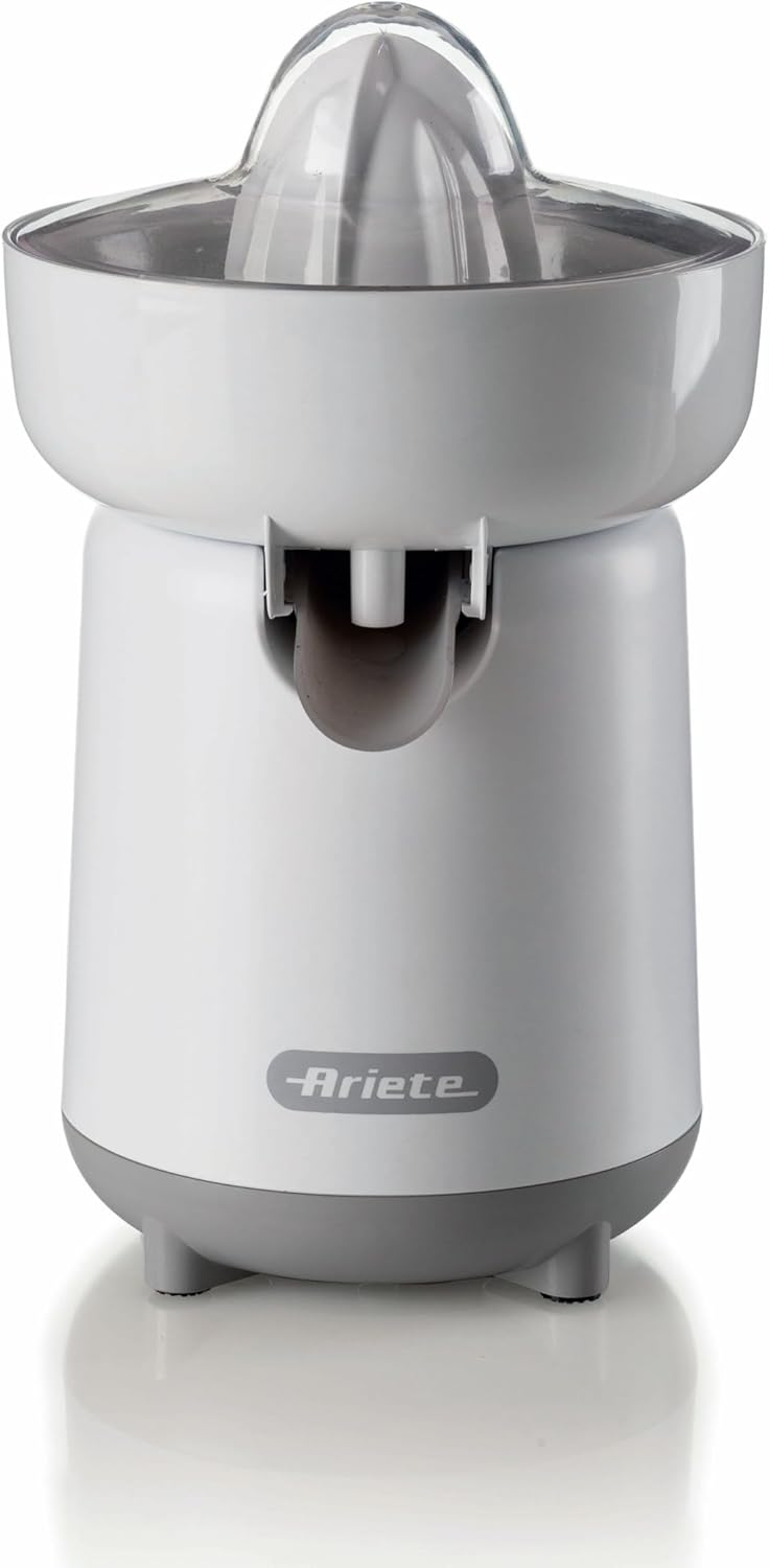 Ariete Spremiagrumi Breakfast 418, Spremiagrumi Elettrico con 2 Coni per Frutti Grandi e Piccoli, Beccuccio Salvagoccia, Doppia Rotazione, Coperchio di Protezione, Piedini Antiscivolo, 40W, Beige
