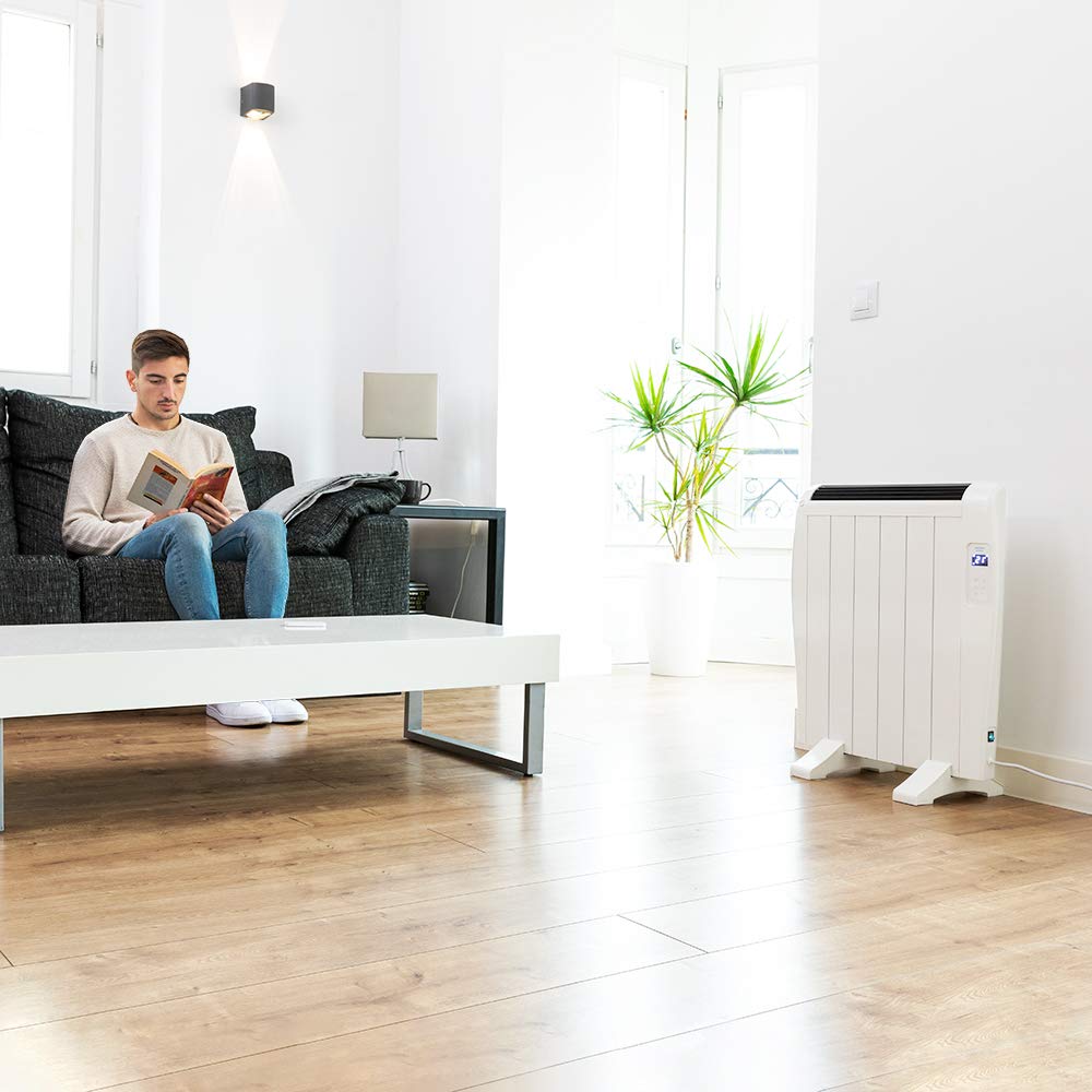 Cecotec Emettitore Termico ReadyWarm 2500 Thermal Black. 12 Elementi e 1800 W, Display LCD, Telecomando a distanza, timer, selezione della temperatura, copertura di 25 m² (12 Moduli, Bianco)