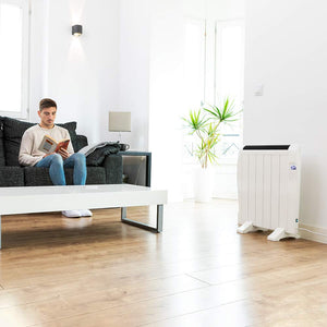 Cecotec Emettitore Termico ReadyWarm 2500 Thermal Black. 12 Elementi e 1800 W, Display LCD, Telecomando a distanza, timer, selezione della temperatura, copertura di 25 m² (12 Moduli, Bianco)