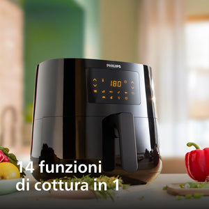 Philips Airfryer 3000 Serie XL, 6.2L (1.2Kg), Friggitrice 14-in-1, 90% Di Grassi In Meno Con La Tecnologia Rapid Air, Digitale, App Per Ricette (HD9270/90)