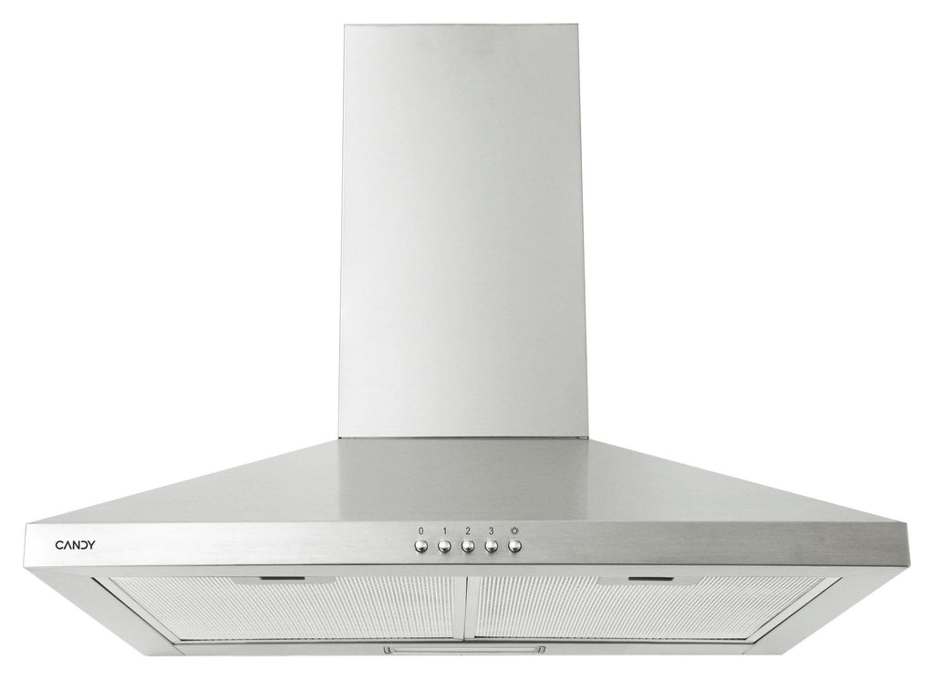 Candy CCE116-1XGG, cappa aspirante 60 cm, 3 livelli di potenza, 25 W, 285 M3/H, filtri al carbonio, 2 pannelli in alluminio antigraffio, illuminazione a LED, 52 dB, classe A, acciaio inossidabile