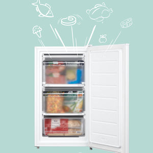 COMFEE' RCU60WH2(E) 60L Congelatore Verticale, Monoporta, Temperatura Regolabile, Porta Reversibile, Silenzioso, Libera Installazione, Bianco