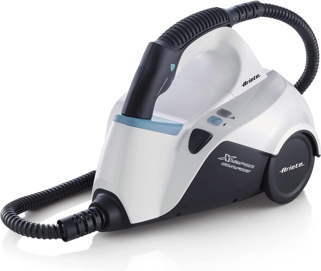 Ariete 4145 X Vapor Comfort - Pulitore vapore a traino, 1500 watt, 5 bar, Autonomia vapore continuo 45', Cavo 6mt, Bianco