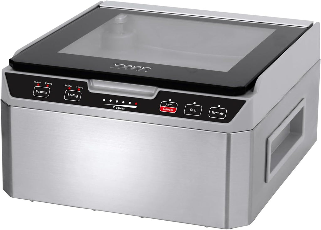 Caso VacuChef 40 1417 - Macchina per sottovuoto in acciaio INOX, 3 l, 70 litri/minuto, doppia saldatura, tempo di aspirazione e saldatura regolabile