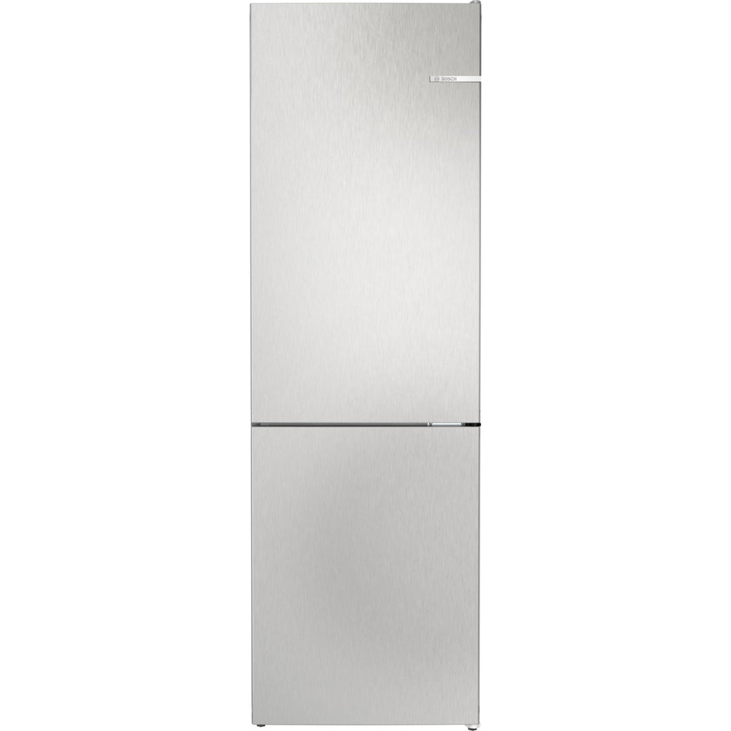 Bosch KGN362LBF, Serie 4, Frigorifero congelatore, 186 x 60 cm, 218 L refrigerante e congelatore da 103 l, effetto acciaio inossidabile, NoFrost, VitaFresh XXL per una maggiore freschezza,