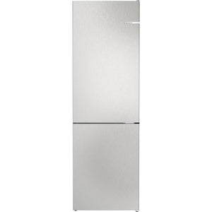 Bosch KGN362LBF, Serie 4, Frigorifero congelatore, 186 x 60 cm, 218 L refrigerante e congelatore da 103 l, effetto acciaio inossidabile, NoFrost, VitaFresh XXL per una maggiore freschezza,