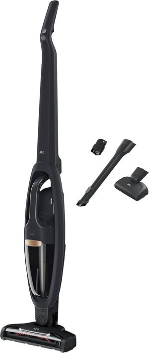 AEG QX6-1-45AN Cordless Vacuum Cleaner, Bagless, Quiet, Handheld Vacuum Cleaner Battery, 45 Minutes Running Time, Lightweight, Hard Floor, 2-in-1, Pet Hair, Dog, Cat, Carpet, Car, Grey