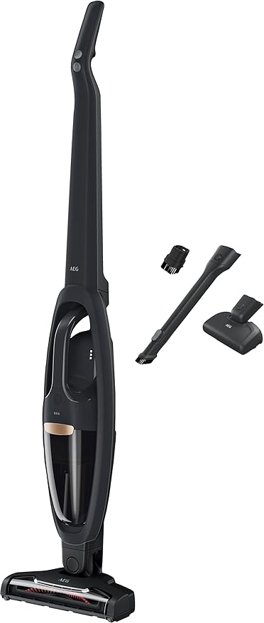 AEG QX6-1-45AN Cordless Vacuum Cleaner, Bagless, Quiet, Handheld Vacuum Cleaner Battery, 45 Minutes Running Time, Lightweight, Hard Floor, 2-in-1, Pet Hair, Dog, Cat, Carpet, Car, Grey