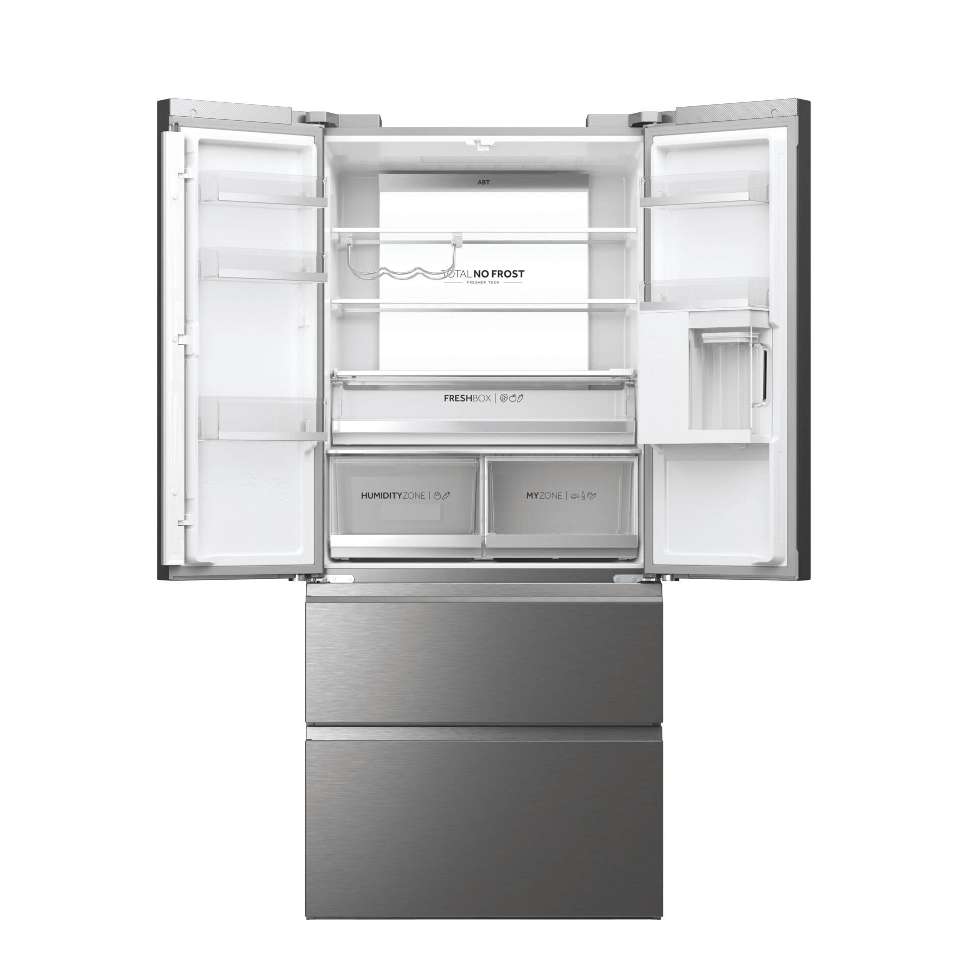 HAIER FD 83 Series 7 HFW7819EWMP - Frigorifero porta francese, cassetti Direct Access, WIFI, Motor Inverter, My Zone Plus, Humidity Zone, Total No Frost, larghezza 83 cm, capacità XXL 539 L, luce LED,