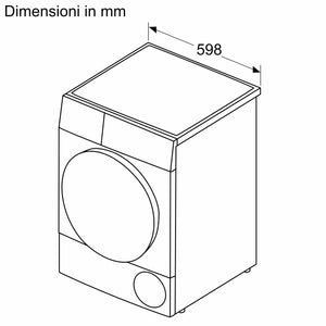 Bosch WQG24108IT Serie 6, Asciugatrice a pompa di calore, capacità 9 kg, EasyClean: i filtri per la lanugine, Cestello Lana, Mezzo carico, Programma Rapido