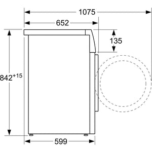 Bosch WQG233D20 - Asciugatrice a pompa di calore per 8 kg, serie 6, A+++, 176 kWh/anno, design anti-vibrazione, sistema di asciugatura sensibile, refrigerante ecologico, bianco, WQG233D20
