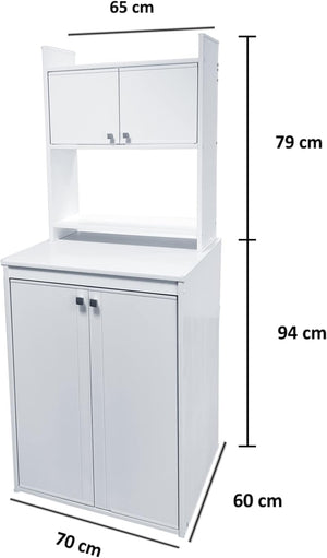 Negrari 5012P/5017P Mobile coprilavatrice con scaffale portaoggetti, Resistente all'umidità, Kit di Fissaggio a Muro Incluso, Interno e Esterno, L70 x P60 x H94, Bianco, 70 X 60 X 94